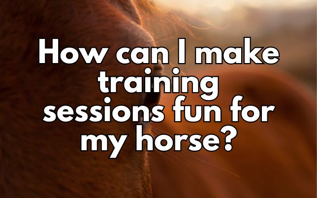 How can I make training sessions fun for my horse?